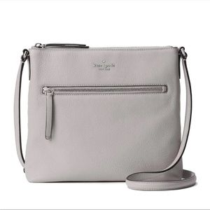 NWT Kate Spade gray/soft taupe Jackson Pebble Leather Crossbody